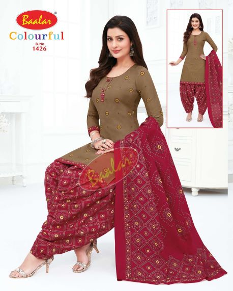 Baalar Colourful 14 Printed Cotton Casual Daily Wear Dress Material Collection